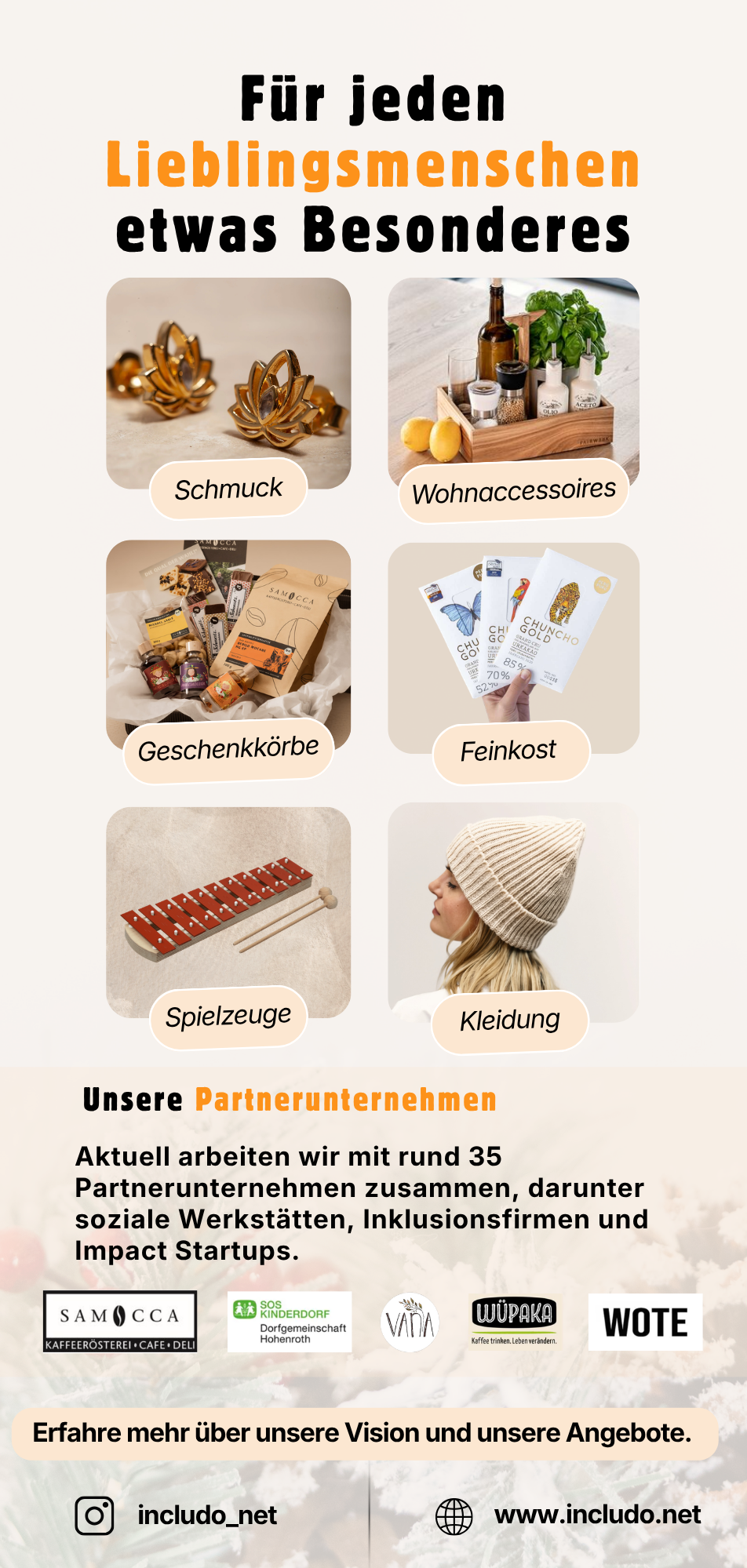 Rückseite des includo Weihnachtsflyers