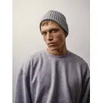 Männliches Model trägt graue Beanie