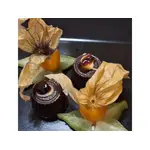 Galloway Pralinen angerichtet mit Physalis Früchten.