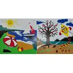 Sommer- und Herbst-Bildplatten des Jahreszeitenkalenders