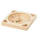 Kreiselspiel aus Holz mit Kreisel und Kugeln im Spiel