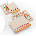 Kartenbox aus Holz mit Spielkarten