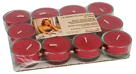 Rote Teelicher in Klarsichfolienverpackung