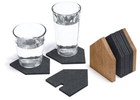 Gasthaus mit 10 Wollfilzuntersetzern anthrazit