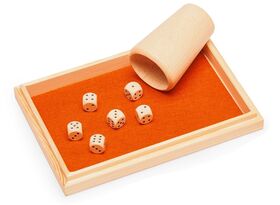 Würfelspiel mit Holzkassette