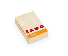 Kartenbox aus Holz mit Spielkarten
