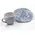 Komplettes Set mit blau-weiß glasierter Tasse und Untertasse mit weißem Hintergrund
