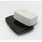 Halboffener Sehhilfe Butterdose mit schwarzen Boden und weißen Deckel