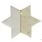 Dekorativer Tonstern mit sechs Zacken, halb weiße Glasur, halbe Glasur mit Schneetupfern
