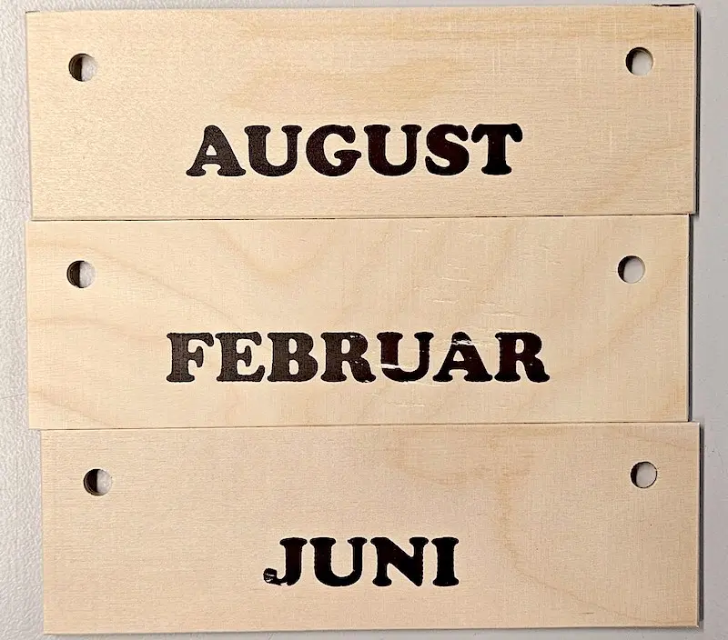 Halbformat Bunter Austausch-Kalender Buchensperrholz