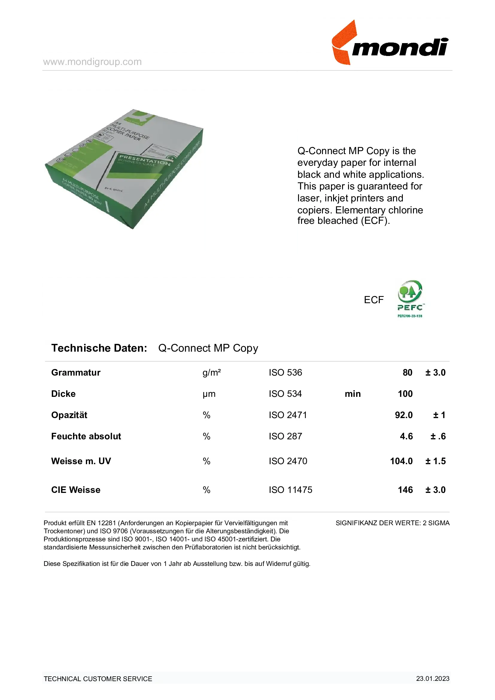 Kopierpapier, A4, 80g/m², 500 Blatt, weiß - Q-CONNECT